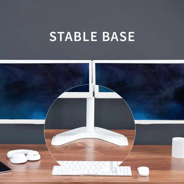 Alt view image 7 of 8 - VIVO White Dual Monitor Articulating Desk Stand Mount, Fits Up to 32" Screens