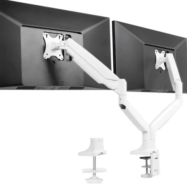 Main image of VIVO White Dual Ultrawide 40" Computer Monitor Desk Mount with Pneumatic Spring