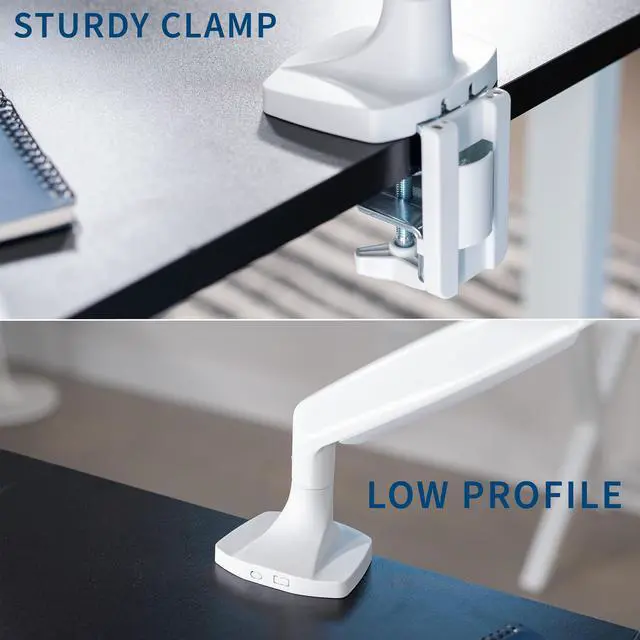 Alt view image 7 of 8 - VIVO White Heavy Duty Single Ultrawide Monitor Desk Mount w/ Pneumatic Spring Arm, Fits Screens up to 40", STAND-V101QW