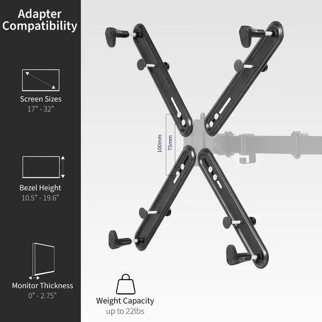 Alt view image 3 of 7 - VIVO Adapter VESA Mount Kit for Monitor Screen 75mm & 100mm mounting bracket