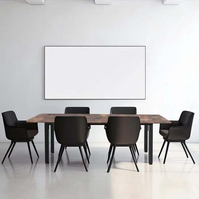 Alt view image 7 of 7 - VIVO Electric 95 x 55 Square Corner Desk, Rustic Vintage Brown Tops, Black Frame