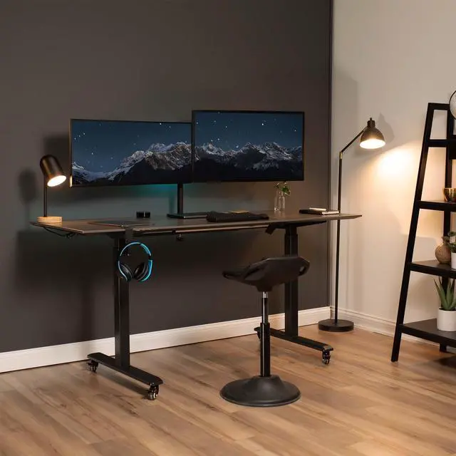 Alt view image 6 of 7 - VIVO Full Motion Dual Monitor Desk Mount VESA Stand with Double Center Arm Joint | Fits 13" to 34" Screens (STAND-V102D)