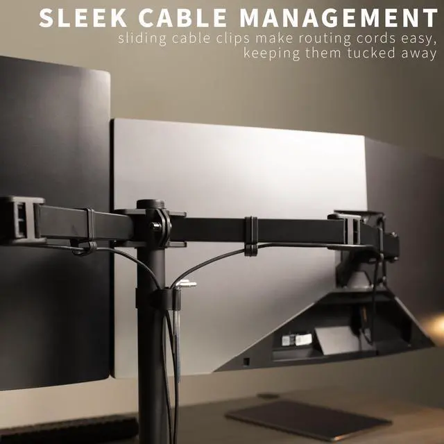 Alt view image 7 of 7 - VIVO Full Motion Dual Monitor Desk Mount VESA Stand with Double Center Arm Joint | Fits 13" to 34" Screens (STAND-V102D)