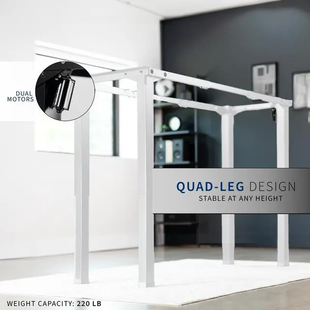 Alt view image 4 of 7 - VIVO Electric 71 x 30 Standing Desk, White Table Top, White Frame