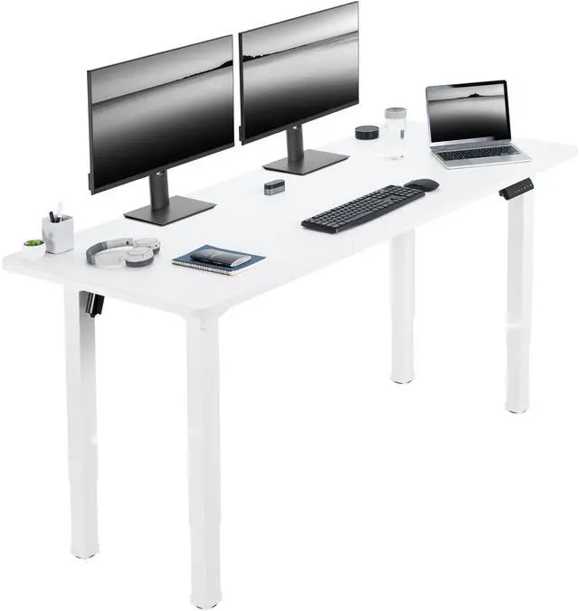 Main image of VIVO Electric 71 x 30 Standing Desk, White Table Top, White Frame