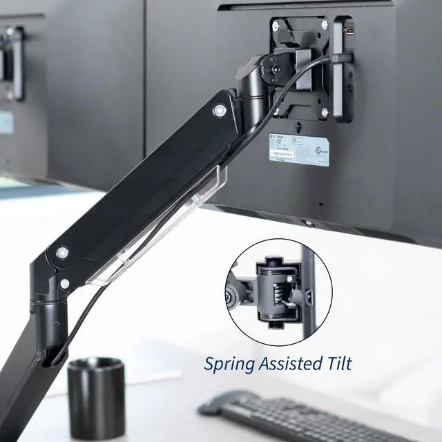 Alt view image 5 of 8 - VIVO Dual Monitor Counterbalance Desk Mount Stand + USB, Fits Screens up to 38"