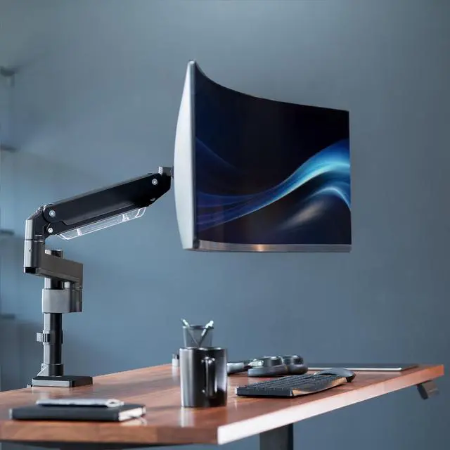 Alt view image 2 of 8 - VIVO Premium Aluminum Single Screen Monitor Desk Mount Stand w/ Extension Pole, Fits Ultrawides up to 49" (STAND-V101GT)