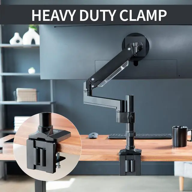 Alt view image 7 of 8 - VIVO Premium Aluminum Single Screen Monitor Desk Mount Stand w/ Extension Pole, Fits Ultrawides up to 49" (STAND-V101GT)