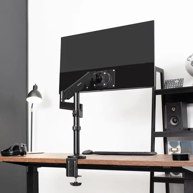 Alt view image 6 of 7 - VIVO Articulating Single Pneumatic Spring Desk Mount Stand for Screens up to 32"