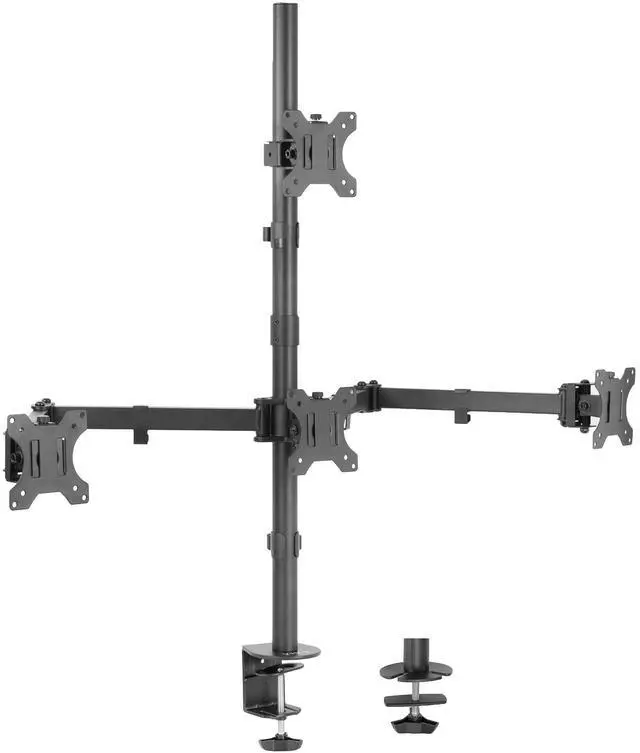 Main image of VIVO Quad 13" to 24" LCD Monitor Heavy Duty Desk Mount | 3 + 1 Stand, Holds 4 Screens (STAND-V104C)