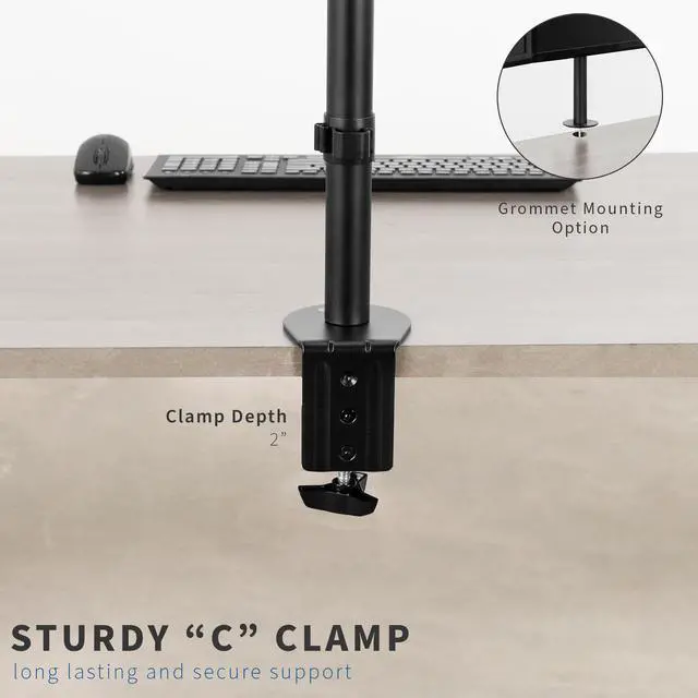 Alt view image 4 of 7 - VIVO Quad 13" to 24" LCD Monitor Heavy Duty Desk Mount | 3 + 1 Stand, Holds 4 Screens (STAND-V104C)