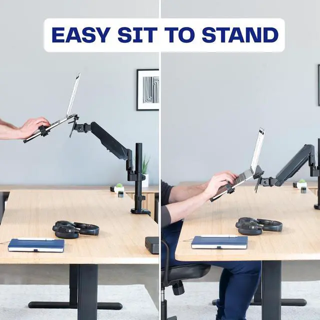 Alt view image 4 of 13 - VIVO 10" to 15.6" Single Laptop Stand Desk Mount, Adjustable Notebook Holder