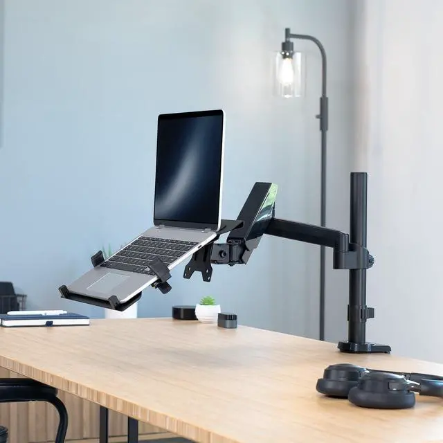 Alt view image 2 of 13 - VIVO 10" to 15.6" Single Laptop Stand Desk Mount, Adjustable Notebook Holder