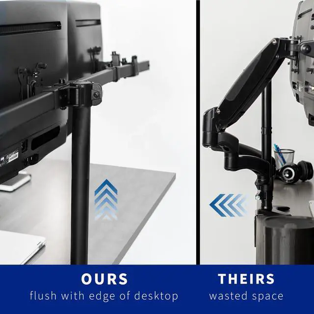 Alt view image 4 of 7 - VIVO Heavy Duty Flush to Wall Triple Monitor Desk Mount, 3 Screens up to 27"