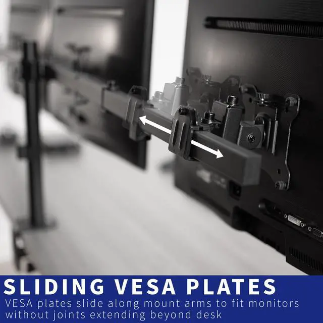 Alt view image 6 of 7 - VIVO Heavy Duty Flush to Wall Triple Monitor Desk Mount, 3 Screens up to 27"