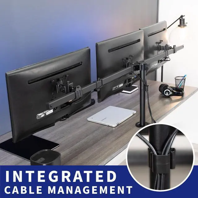 Alt view image 5 of 7 - VIVO Heavy Duty Flush to Wall Triple Monitor Desk Mount, 3 Screens up to 27"