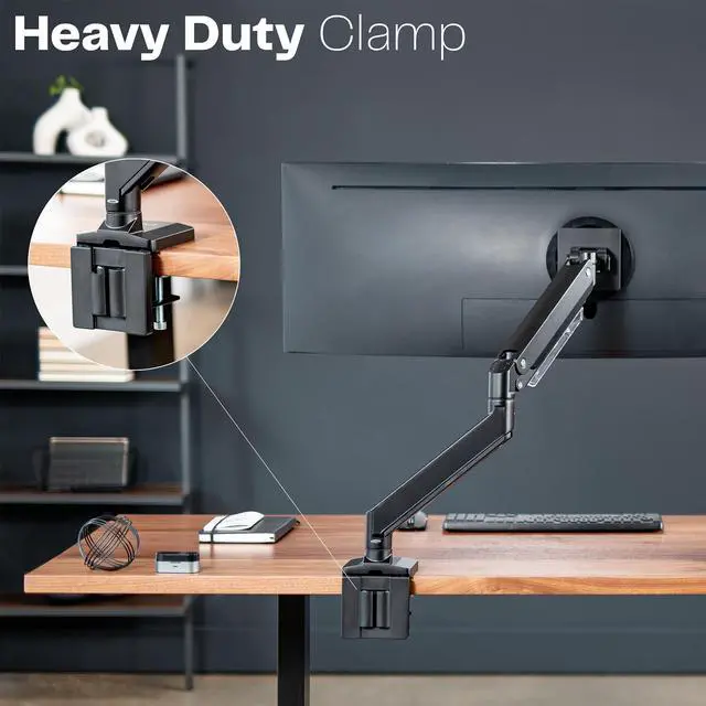 Alt view image 7 of 8 - VIVO Premium Aluminum Single Monitor Pneumatic Spring Arm Desk Mount Stand w/ USB | Fits Ultrawides up to 49" (STAND-V101G1)