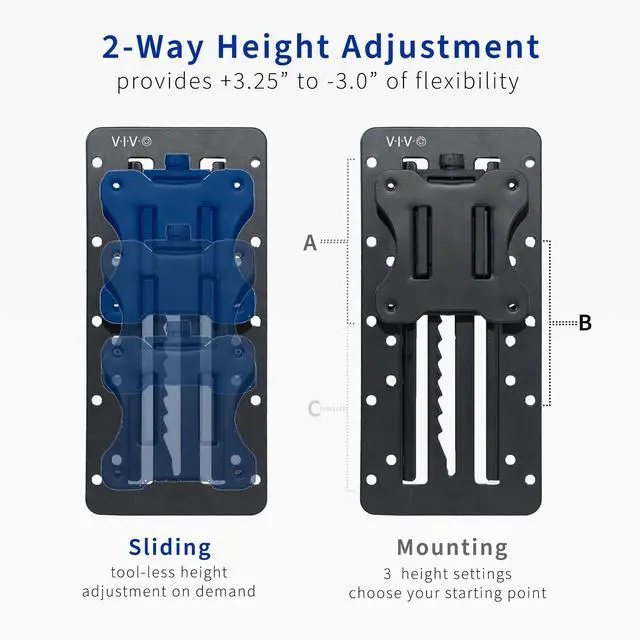 Alt view image 7 of 8 - VIVO Height Adjustable VESA Adapter Accessory Bracket Kit for Individual Monitor 13" to 27" Screens (STAND-VAD3)
