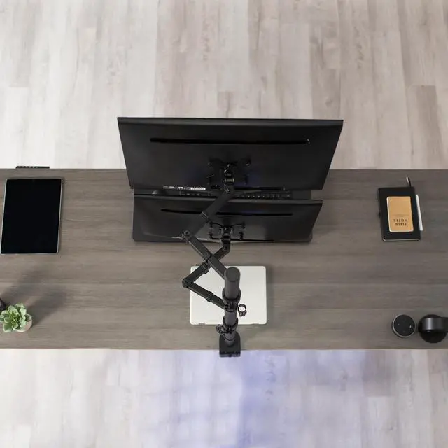 Alt view image 5 of 13 - VIVO Dual Monitor Mount Extra Tall Adjustable Stand | Fits Two Screens up to 27"
