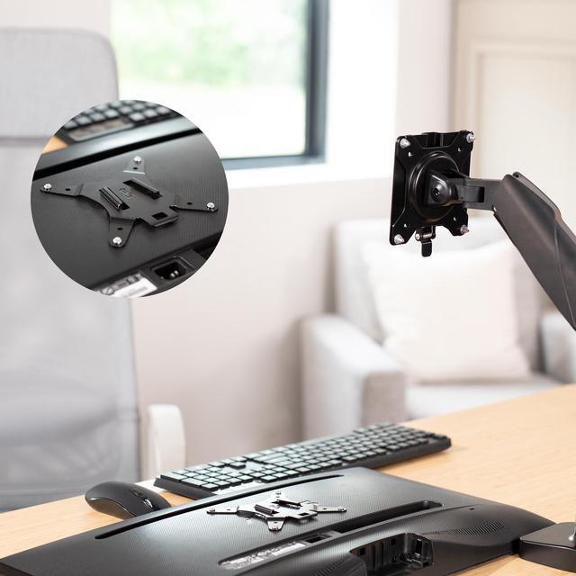 Alt view image 3 of 7 - VIVO Black Adapter VESA Bracket Kit and Wall Mount for Monitor, Stand Attachment