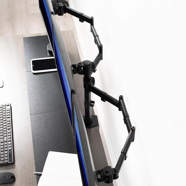 Alt view image 7 of 7 - VIVO Triple Monitor Adjustable Mount / Articulating Stand for 3 LCD Screens up to 24" (STAND-V003M)