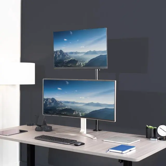 Alt view image 7 of 7 - VIVO Single Monitor Mount Extra Tall Adjustable Stand Fits One Screen up to 32"