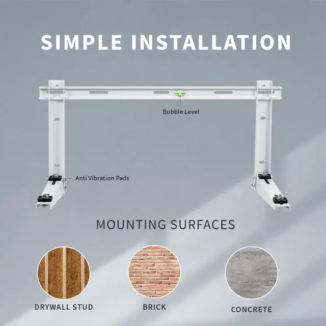 Alt view image 6 of 7 - VIVO Mini Split Air Conditioner Wall Mount, Designed for 1-1.5 HP Air Conditioners, 9000-36000 BTU Systems, MOUNT-MSAC1
