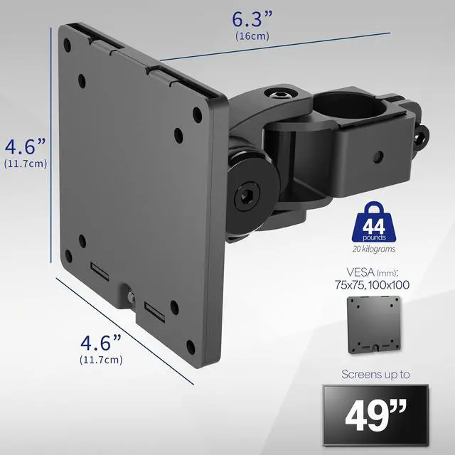 Alt view image 4 of 7 - VIVO Ultrawide Monitor VESA Bracket Pole Mount, Fits Up to 49" Computer Screens