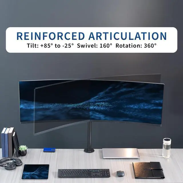 Alt view image 7 of 7 - VIVO Ultrawide Monitor VESA Bracket Pole Mount, Fits Up to 49" Computer Screens