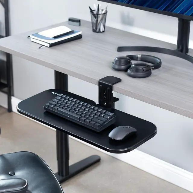 Alt view image 2 of 7 - VIVO Clamp-on 23 x 10 inch Rotating Computer Keyboard and Mouse Tray, Ergonomic Typing, MOUNT-KB04CB