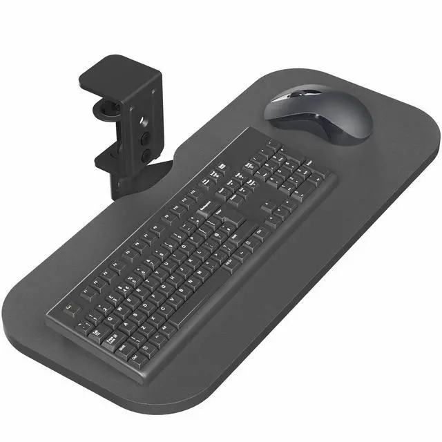 Main image of VIVO Clamp-on 23 x 10 inch Rotating Computer Keyboard and Mouse Tray, Ergonomic Typing, MOUNT-KB04CB