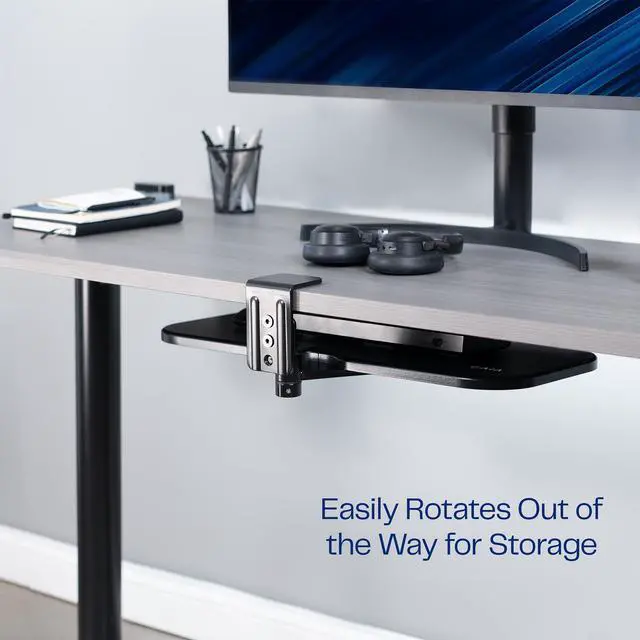Alt view image 6 of 7 - VIVO Clamp-on 23 x 10 inch Rotating Computer Keyboard and Mouse Tray, Ergonomic Typing, MOUNT-KB04CB