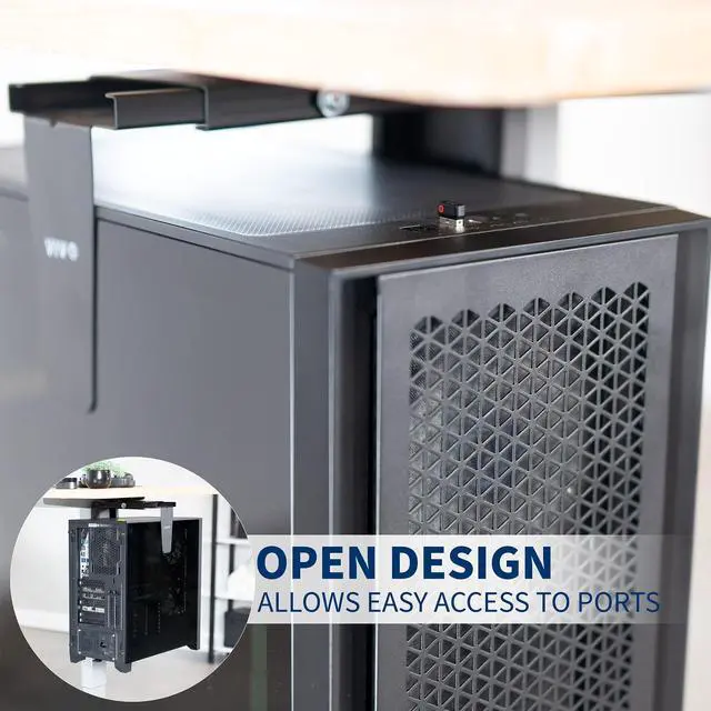 Alt view image 7 of 7 - VIVO Large Adjustable Under-Desk and Wall PC Mount, Computer Case Holder with 135-degree Swivel, MOUNT-PC01L