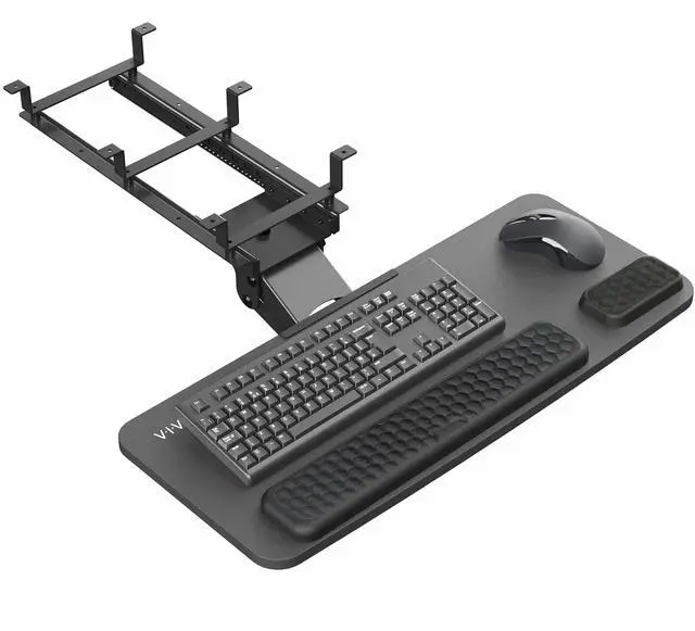 Main image of VIVO Black Premium Under Desk Computer Keyboard and Mouse Tray
