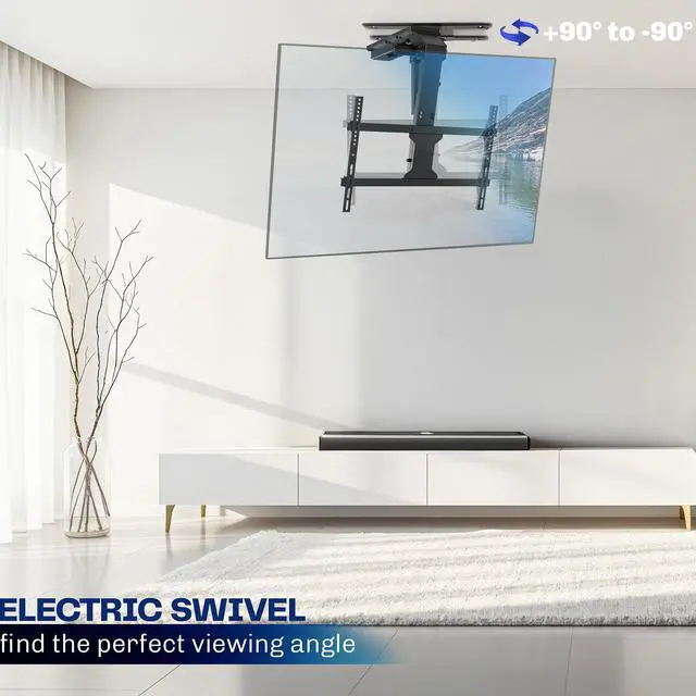 Alt view image 2 of 7 - VIVO Electric Flip Down and Swivel Ceiling TV Mount for 37 to 70 inch Screens, App and Voice Control, MOUNT-E-FD75C-S