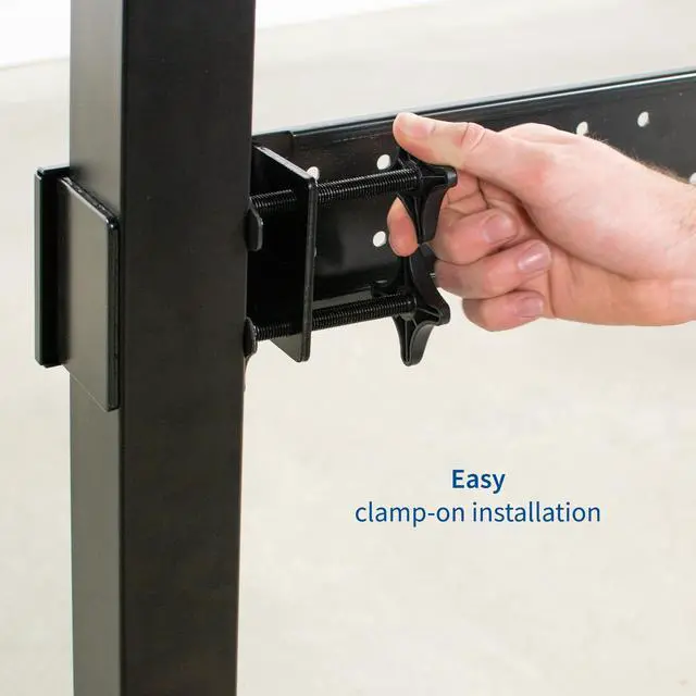 Alt view image 5 of 7 - VIVO Black Universal Steel Clamp-on Desk Stabilizer Bar | Bracket Support System