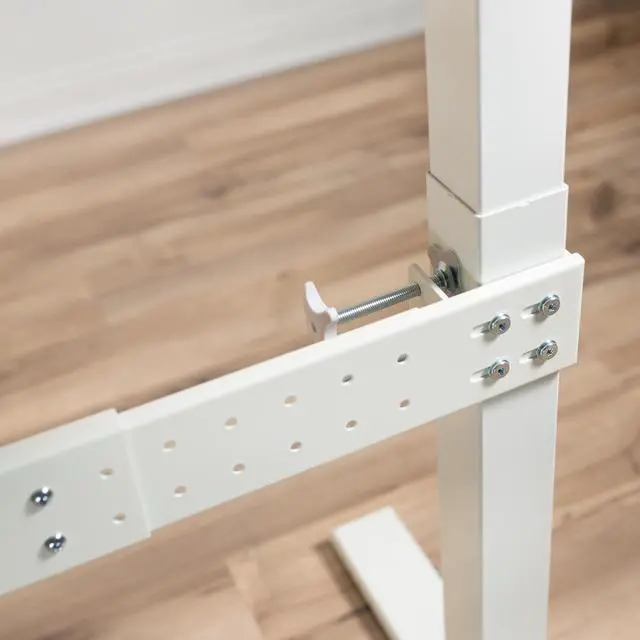 Alt view image 7 of 7 - VIVO Universal White Steel Clamp-on Desk Stabilizer Bar, 36" to 61.6" Bracket Support System (DESK-STB01W)