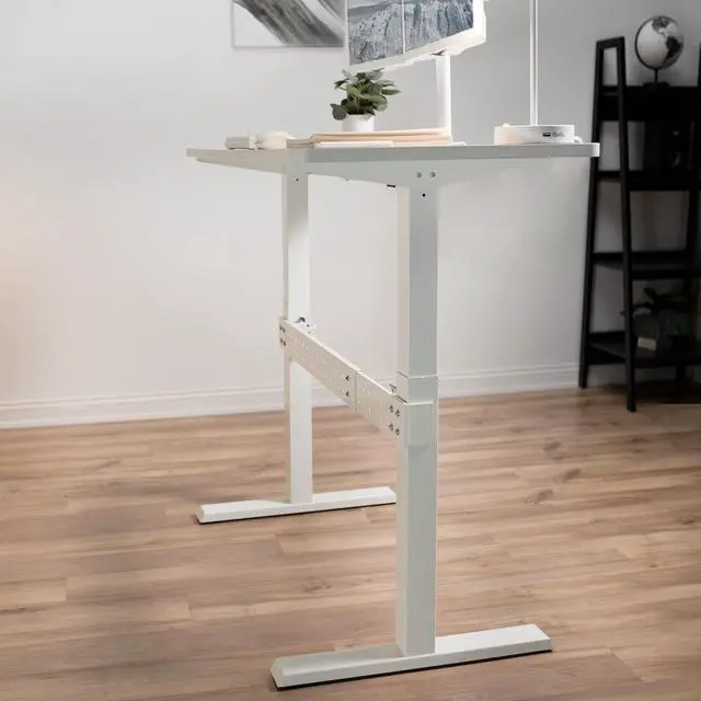 Alt view image 6 of 7 - VIVO Universal White Steel Clamp-on Desk Stabilizer Bar, 36" to 61.6" Bracket Support System (DESK-STB01W)