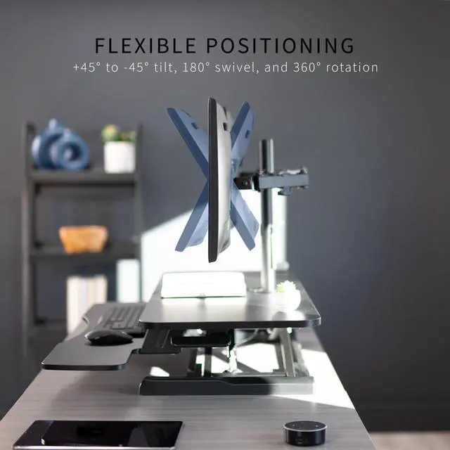Alt view image 7 of 7 - VIVO Black 42" Height Adjustable Standing Desk Riser with Articulating Dual 13" to 30" Monitor Mount (DESK-V042KB-M2)