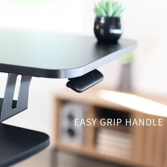 Alt view image 6 of 7 - VIVO Black 36" Height Adjustable Standing Desk Riser with Articulating Dual 13" to 30" Monitor Mount (DESK-V036K-M2)