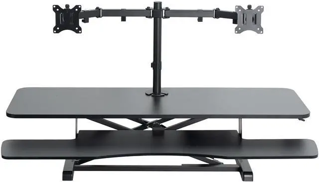 Main image of VIVO Black 48" Standing Desk Riser with Adjustable Dual 13" to 30" Monitor Mount