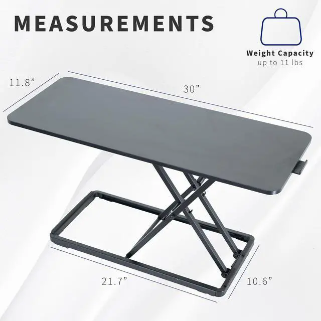 Alt view image 3 of 7 - VIVO Black Ergonomic Single Top 30" Scissors Lift Keyboard and Mouse Riser for Sit Stand Workstations (DESK-V030A)
