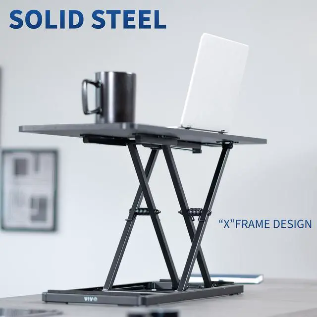 Alt view image 7 of 7 - VIVO Black Ergonomic Single Top 30" Scissors Lift Keyboard and Mouse Riser for Sit Stand Workstations (DESK-V030A)