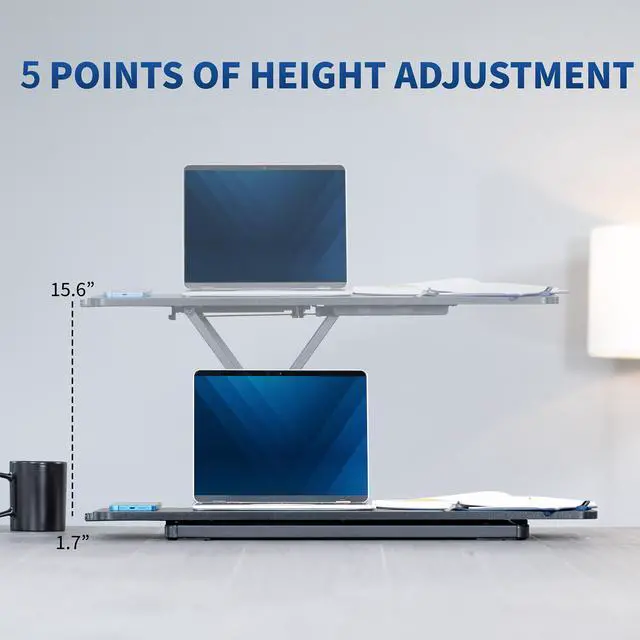 Alt view image 6 of 7 - VIVO Black Ergonomic Single Top 30" Scissors Lift Keyboard and Mouse Riser for Sit Stand Workstations (DESK-V030A)
