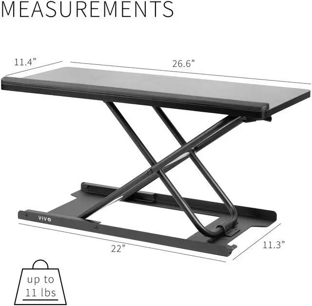 Alt view image 3 of 7 - VIVO Black Ergonomic Heavy-Duty Scissors Lift Keyboard and Mouse Riser 27"