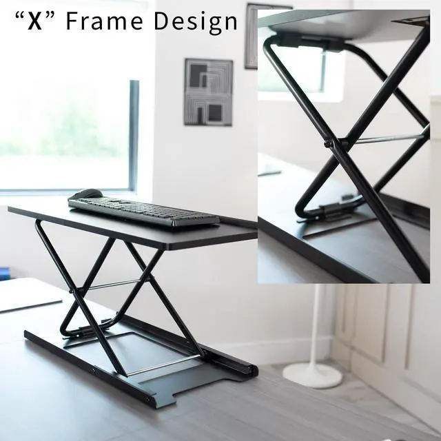 Alt view image 6 of 7 - VIVO Black Ergonomic Heavy-Duty Scissors Lift Keyboard and Mouse Riser 27"