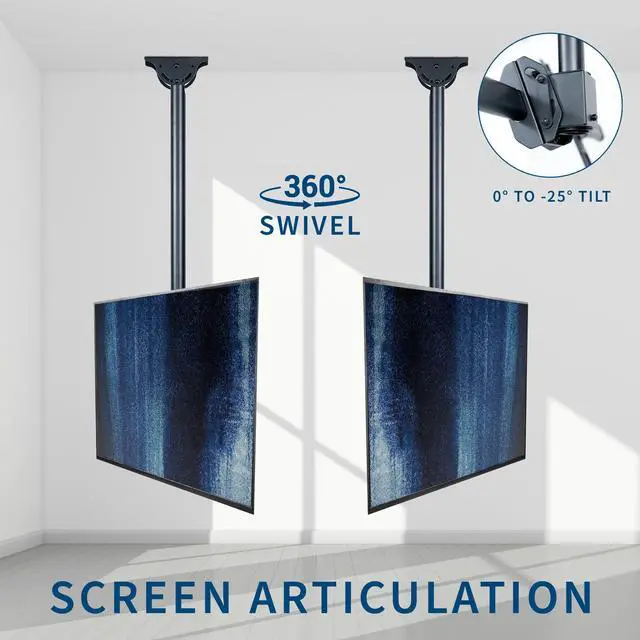 Alt view image 7 of 7 - VIVO Ceiling TV Mount for 37 to 90 inch Screens, Telescoping Height Adjustment with 5ft Extension Pole, MOUNT-VC90-5