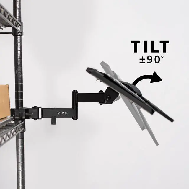 Alt view image 7 of 7 - VIVO Steel Universal Full Motion Pole Mount, 26 Inch Keyboard and Mouse Tray
