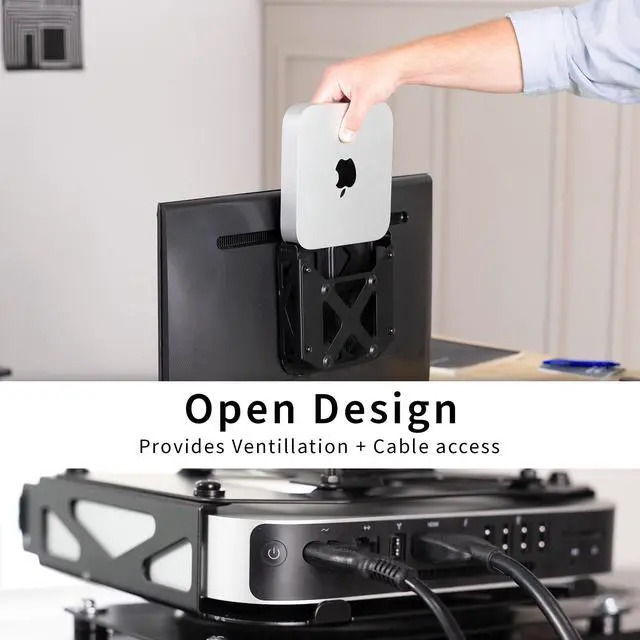 Alt view image 6 of 7 - VIVO Behind Monitor VESA Mount Designed for Mac Mini CPU, 2010-Present Models, Monitor Arm Computer Holder, MOUNT-MINI1
