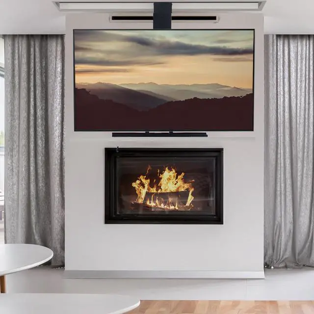 Alt view image 2 of 7 - VIVO Motorized Drop Down TV Mount for 32" to 55" Screens, Vertical Electric Lift with Remote Control, MOUNT-E-DN55